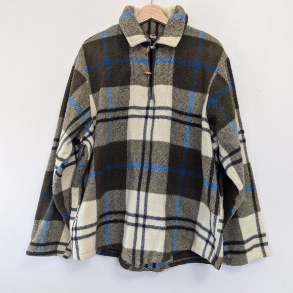 Vintage 50s Woolrich Pull Over Red Black Plaid JacketWool USA Hunting Retro XL